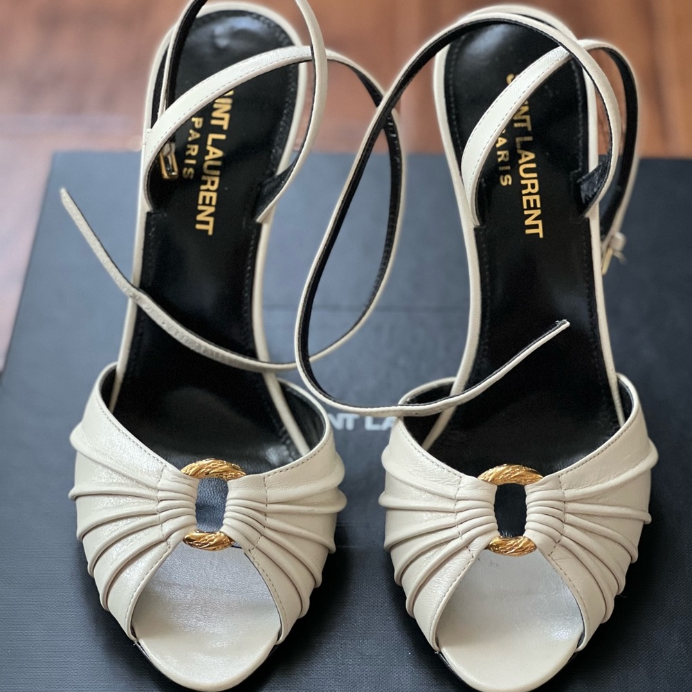 Saint Laurent YSL Alma Heels Sandals, Size 7, Wedding, Cocktail, Date Night